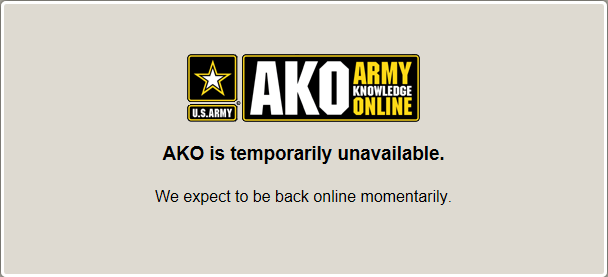 AKO is temporarily unavailable